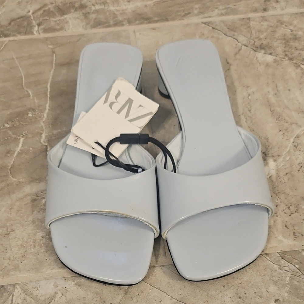 Zara Women's Soft Blue Mules NWT!